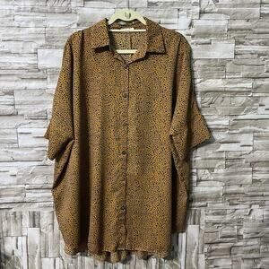 Easel Los Angeles Leopard Print Small Top Boho-Chic Mob Wife Scandi-Chic